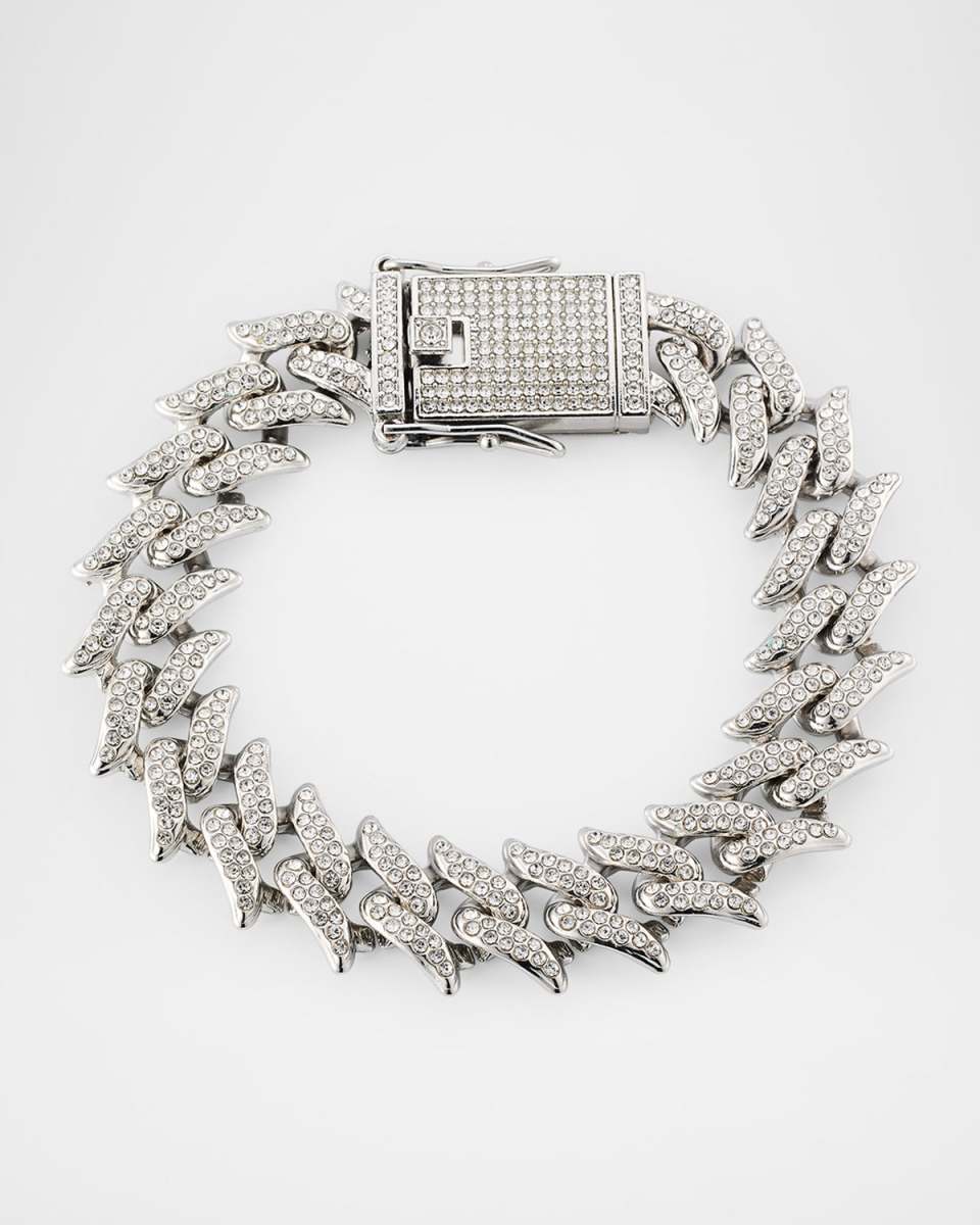 Crystal Herringbone Link Chain Bracelet